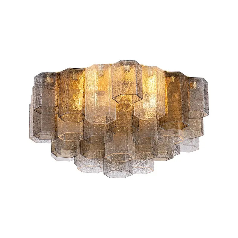 Helsinki Six Light Semi Flush Mount Vintage Gold Leaf