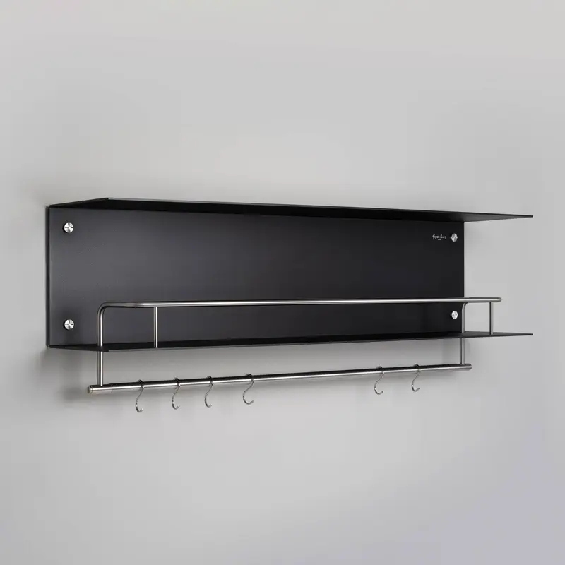 Kitchen Hanger Shelf Black / Steel