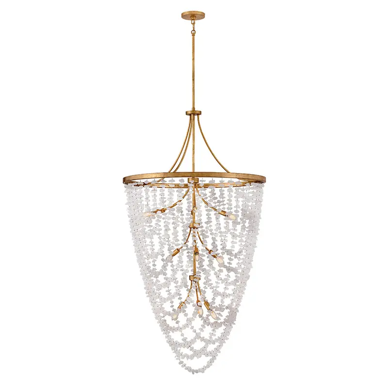 Myra LED Chandelier Distressed Brass