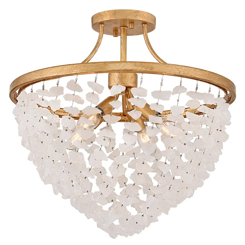Myra LED Semi-Flush Mount Distressed Brass