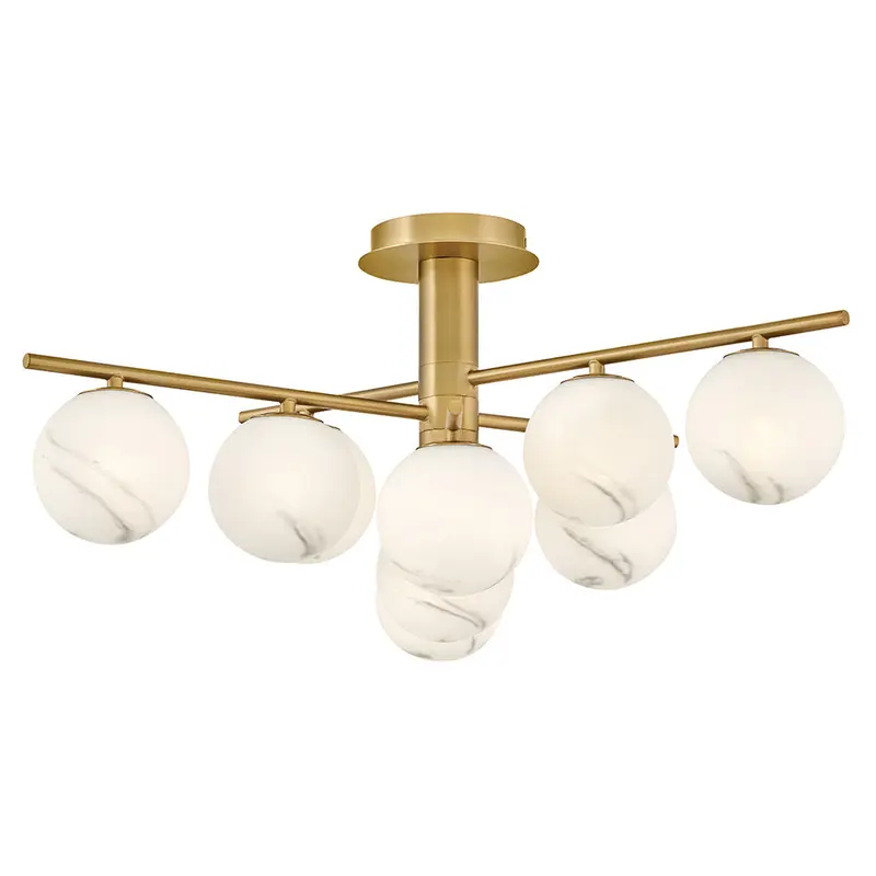 Selene LED Semi-Flush Mount Lacquered Brass