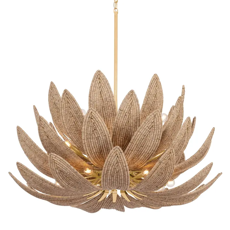Varanasi 28 Light Chandelier Vintage Gold Leaf