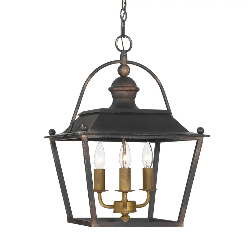 Christoff Three Light Pendant Antique Black Iron