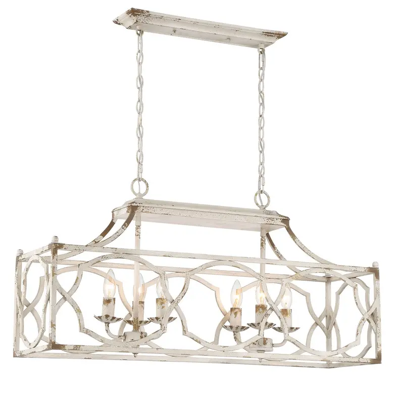 Laurent Six Light Linear Pendant Antique Ivory
