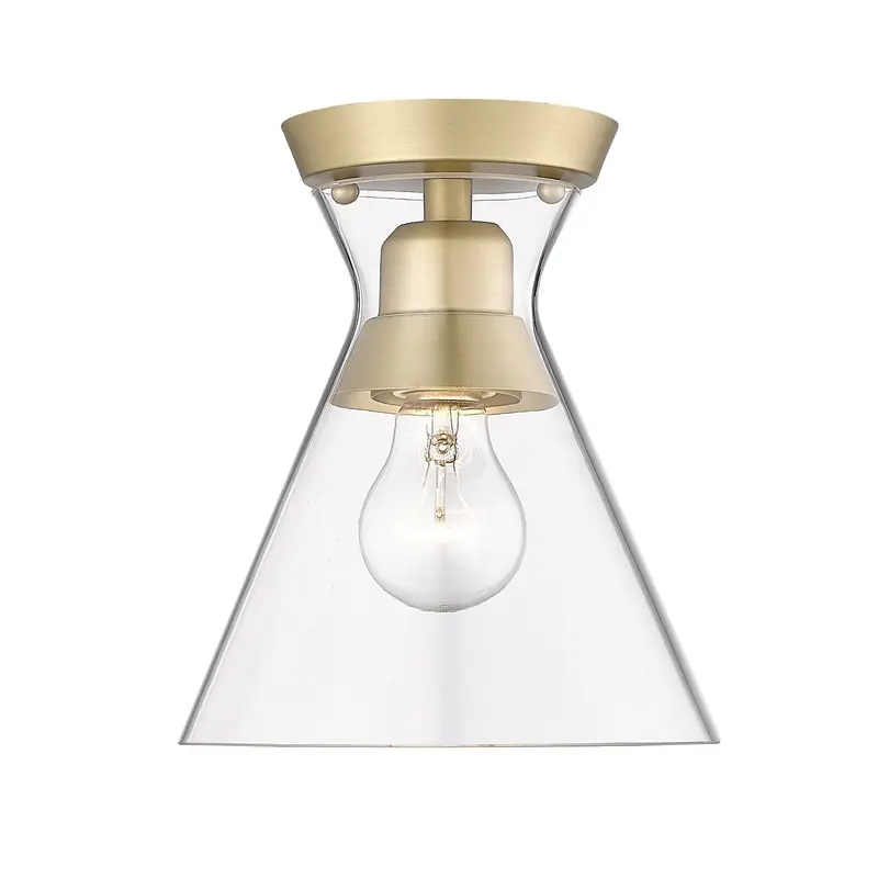 Malta One Light Flush Mount Brushed Champagne Brass