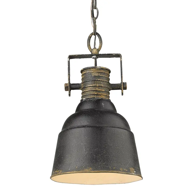 Quarry One Light Mini Pendant Antique Black Iron