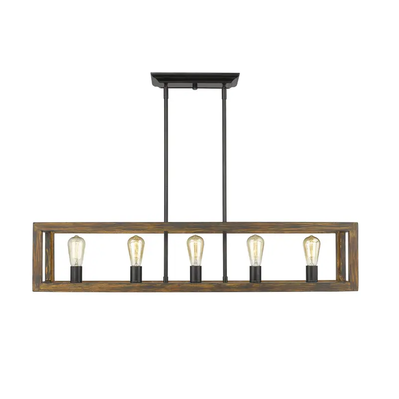 Sutton Five Light Linear Pendant Matte Black