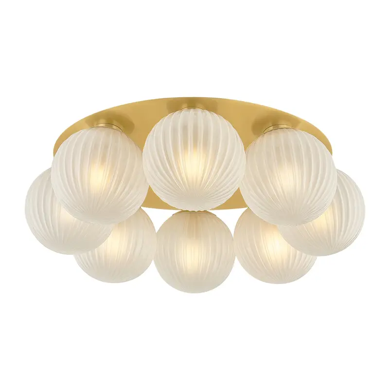 Vernazza Eight Light Flush Mount Vintage Polished Brass