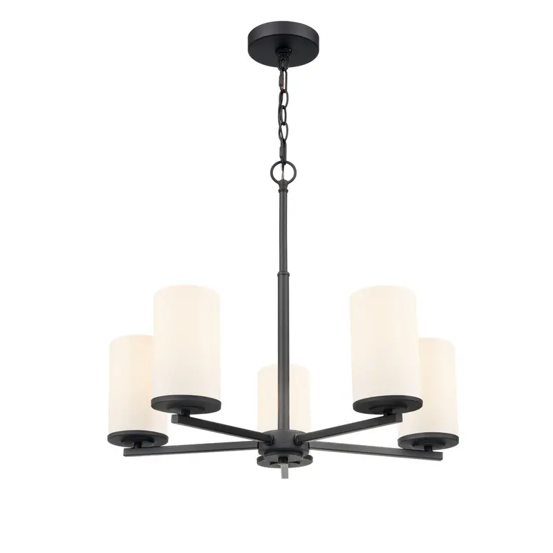 Verlana Five Light Chandelier Matte Black