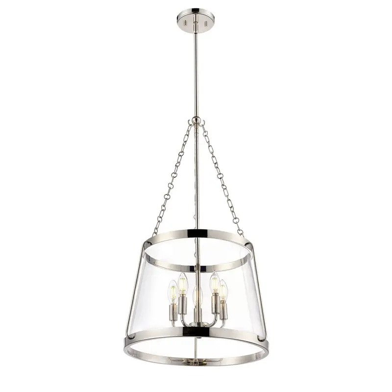 Adabella Five Light Pendant Polished Nickel