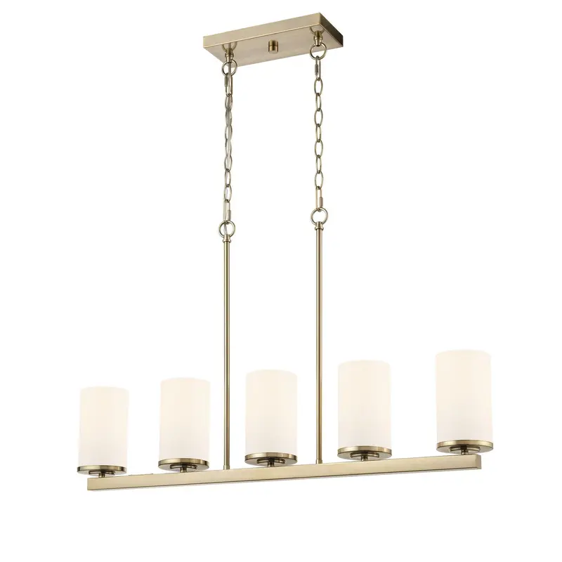 Verlana Five Light Linear Chandelier Modern Gold
