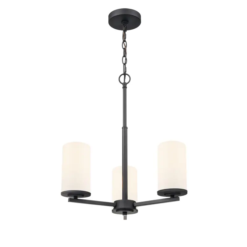 Verlana Three Light Chandelier Matte Black