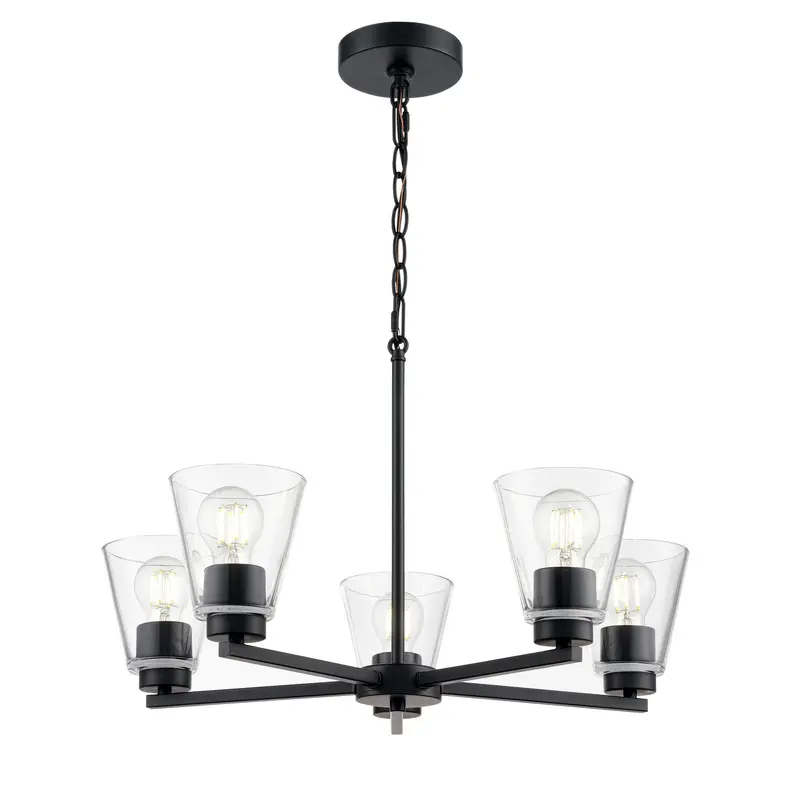 Strayhan Five Light Chandelier Matte Black