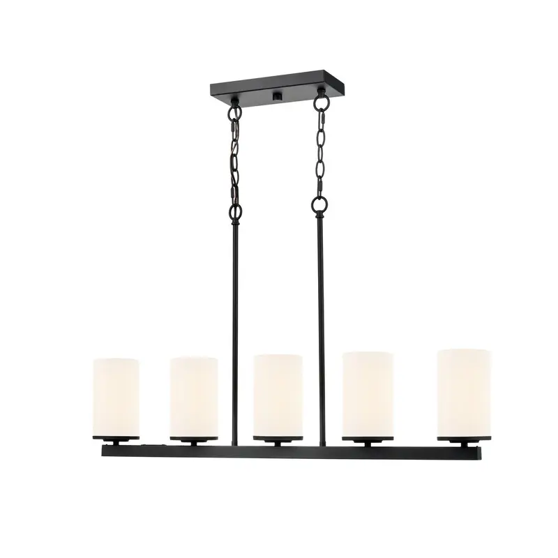 Verlana Five Light Linear Chandelier Matte Black