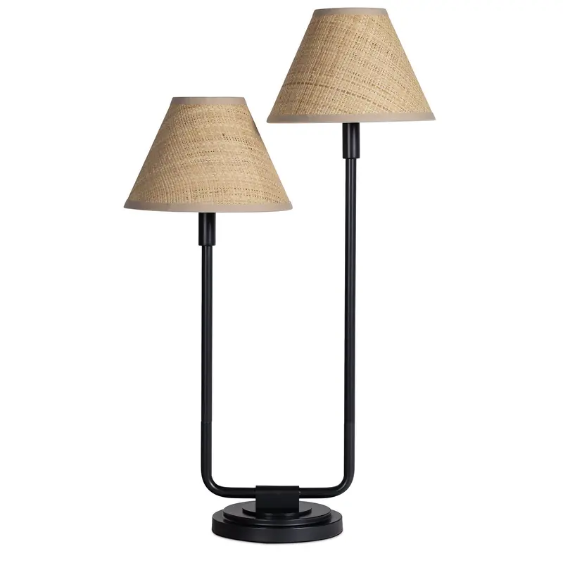 Polly Two Light Table Lamp Blackened Brass
