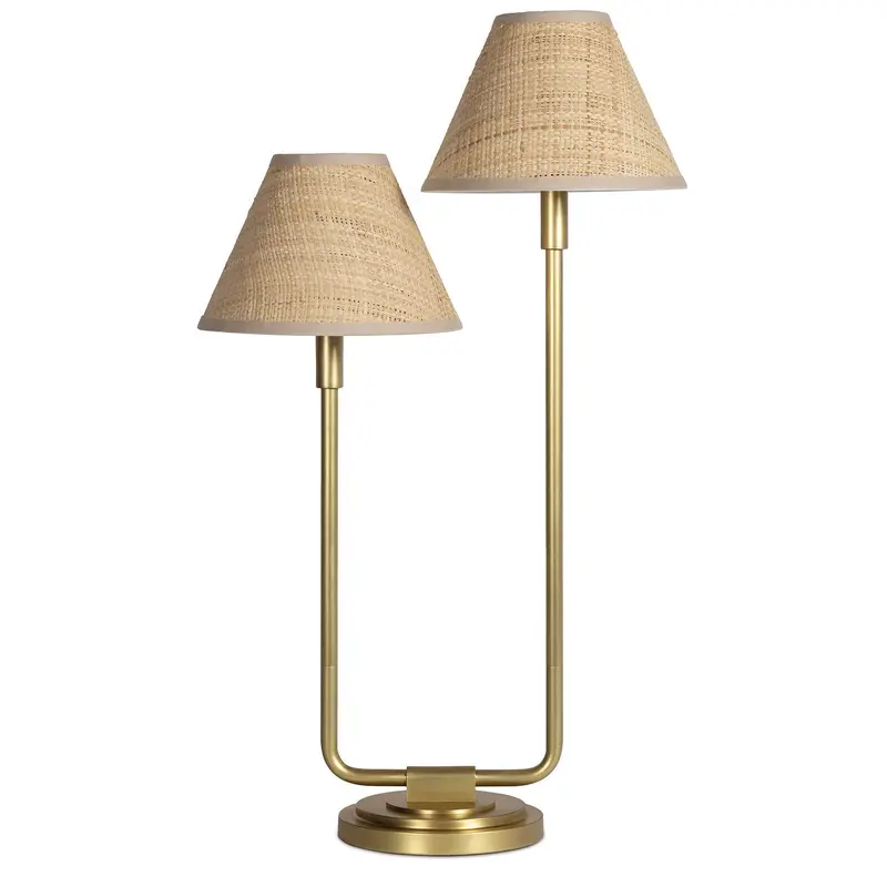 Polly Two Light Table Lamp Natural Brass