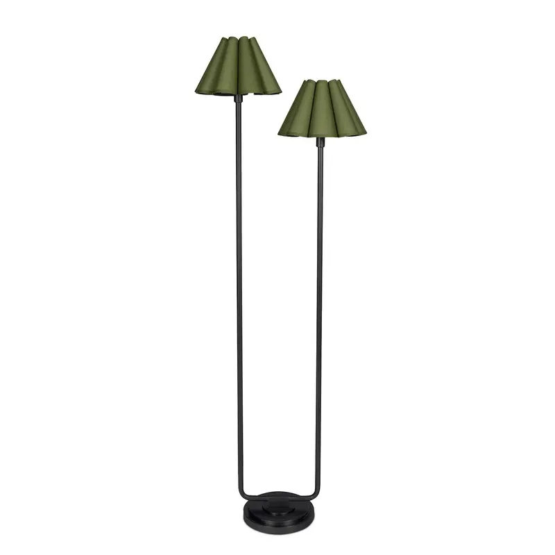 Polly Two Light Floor Lamp Blackened Brass