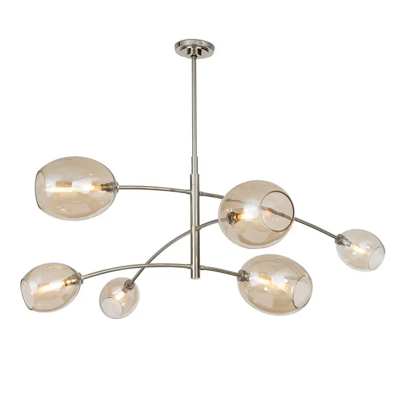Artemis Six Light Chandelier Polished Nickel