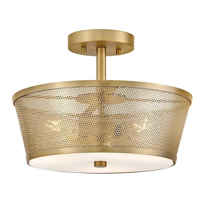 Cash LED Semi-Flush Mount Lacquered Brass