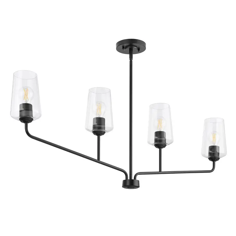 Celino Four Light Linear Chandelier Black