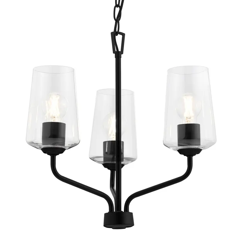 Celino Three Light Chandelier Black