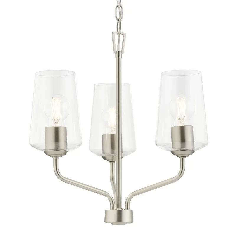 Celino Three Light Chandelier Brushed Nickel