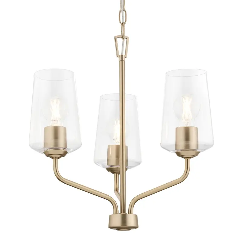 Celino Three Light Chandelier Champagne Bronze