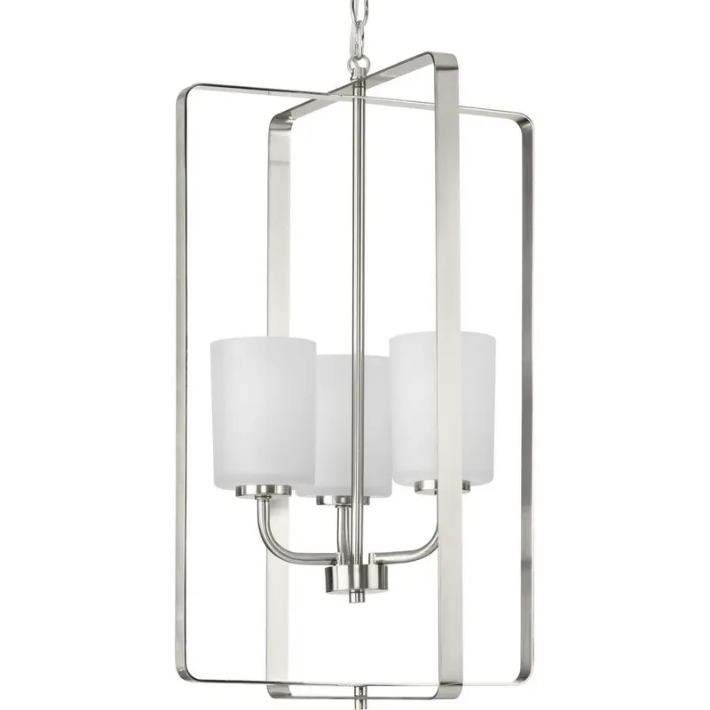 League Three Light Foyer Pendant Brushed Nickel