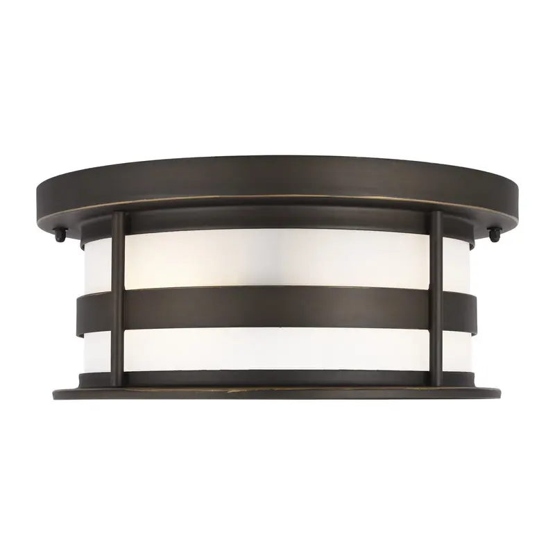 Wilburn Two Light Outdoor Flush Mount Antique Bronze