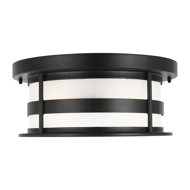 Wilburn Two Light Outdoor Flush Mount Black