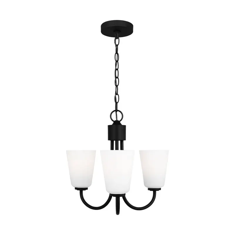 Miles Three Light Chandelier Midnight Black