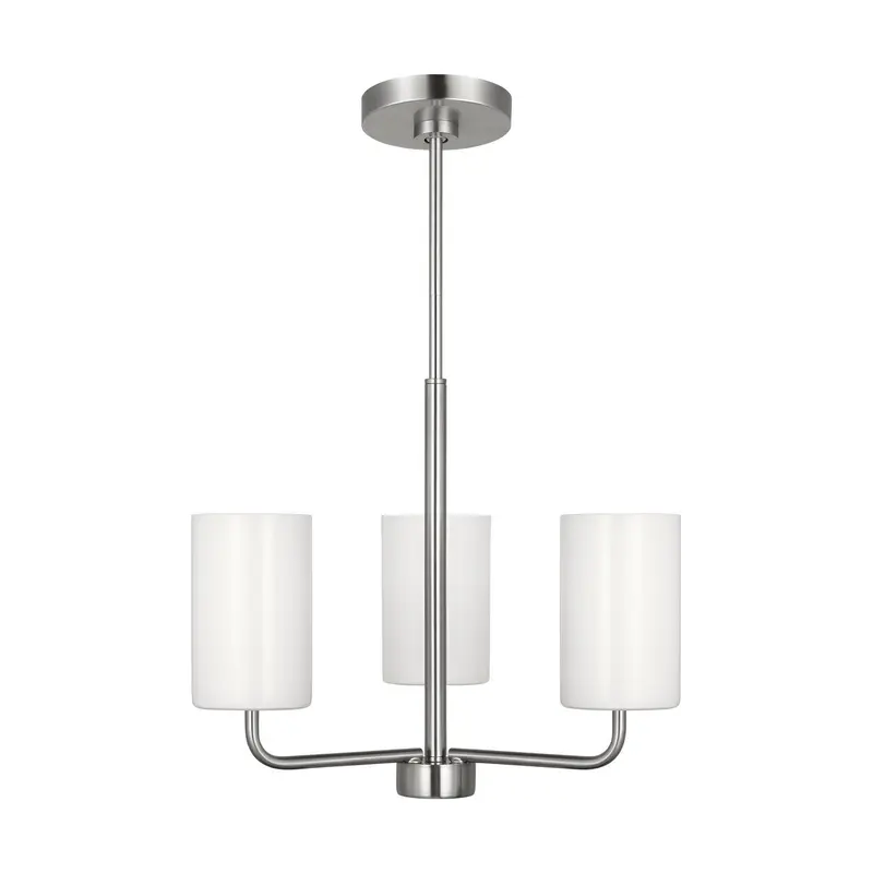 Rhett Three Light Chandelier Brushed Steel