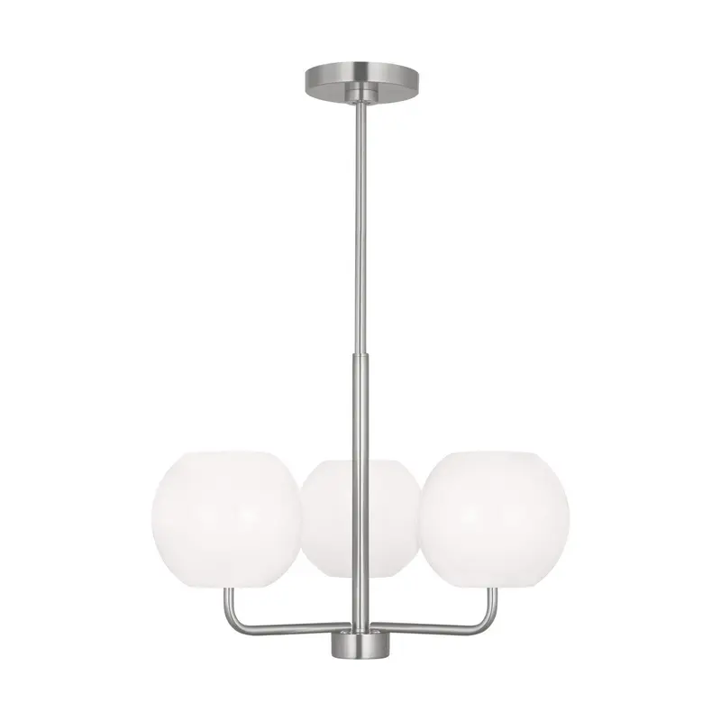 Rory Three Light Chandelier Brushed Steel