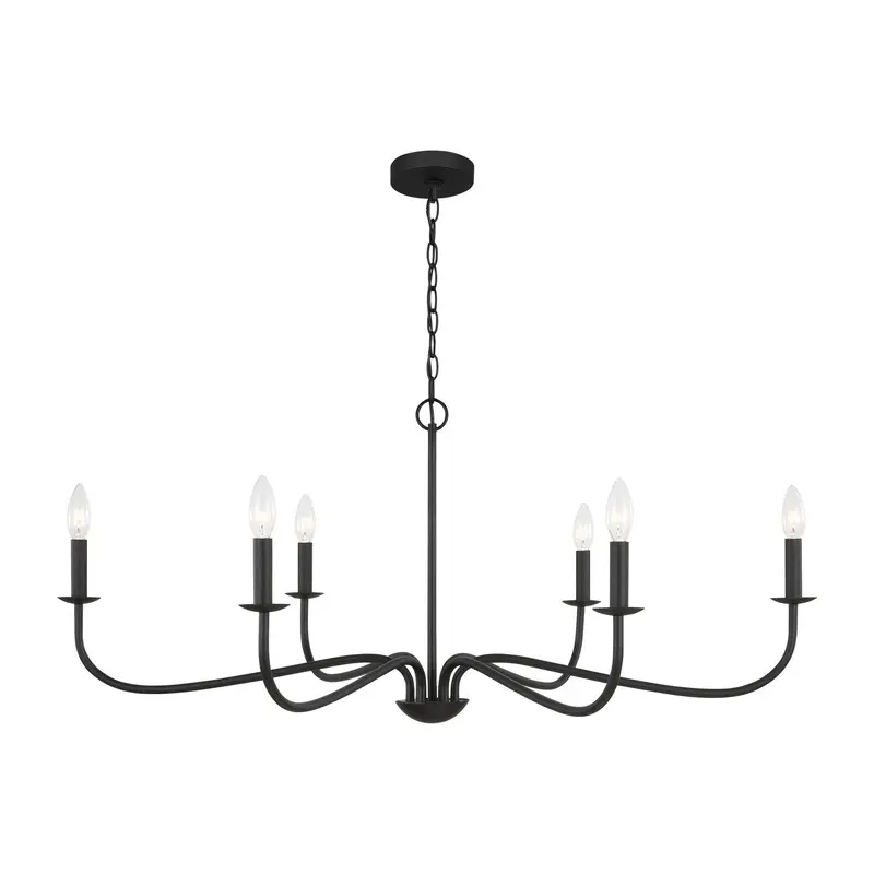 Abells Six Light Chandelier Midnight Black