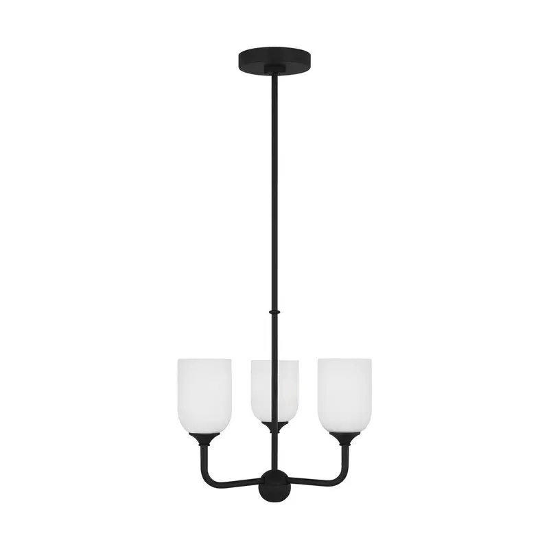 Emile Three Light Chandelier Midnight Black