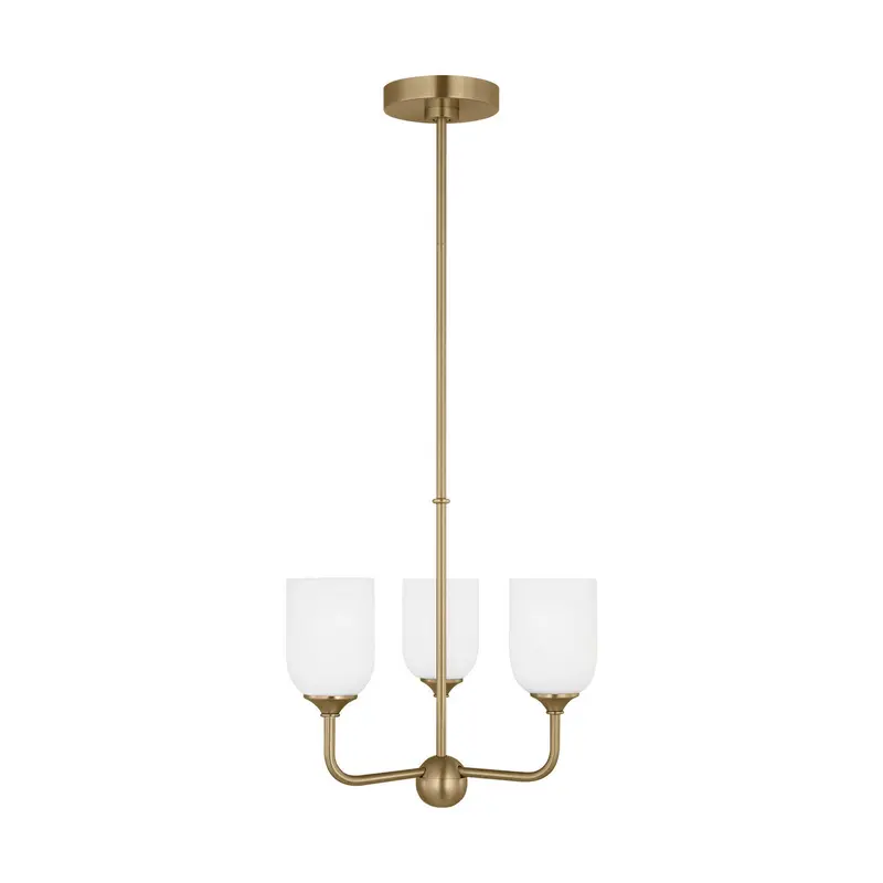 Emile Three Light Chandelier Satin Bronze