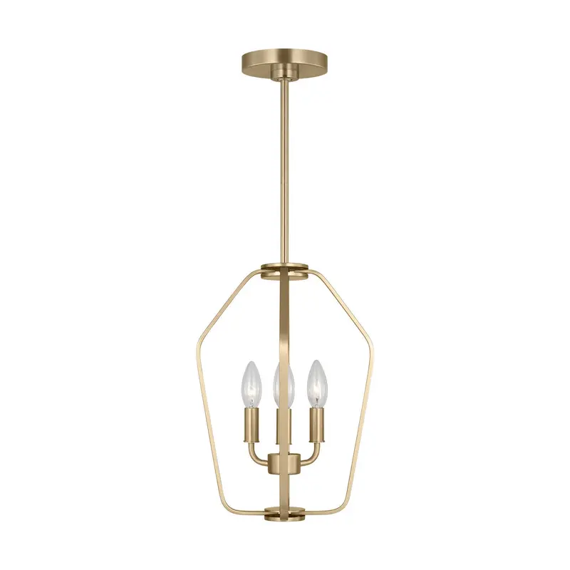 Kennan Three Light Chandelier Satin Brass