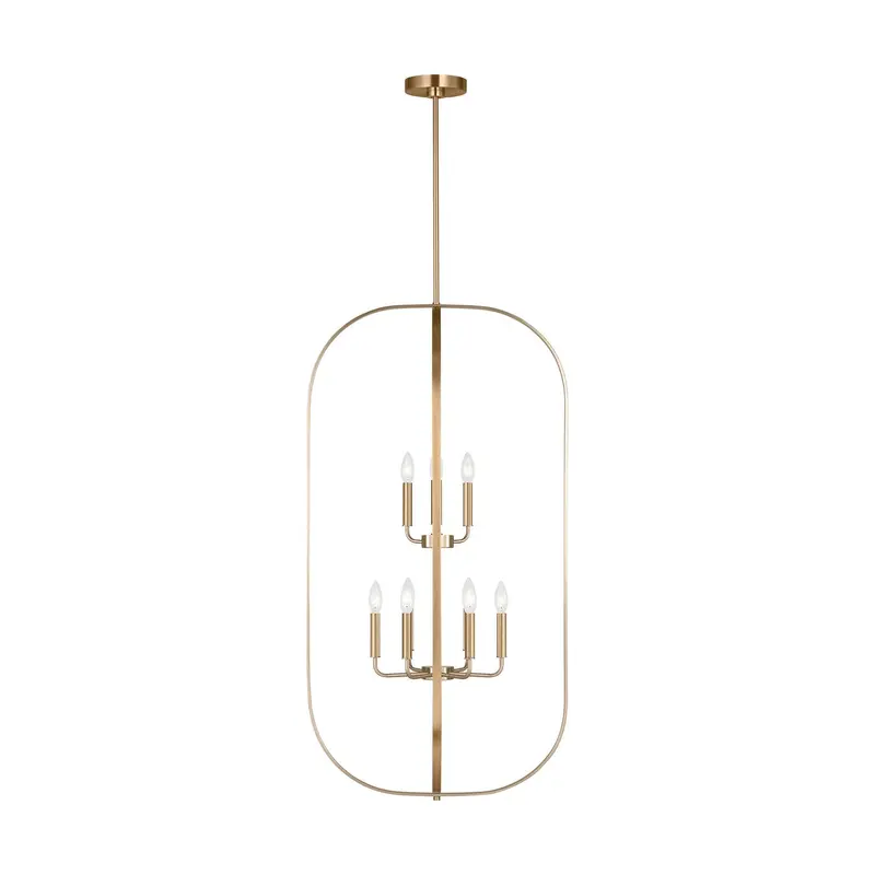 Loretto Nine Light Chandelier Satin Brass