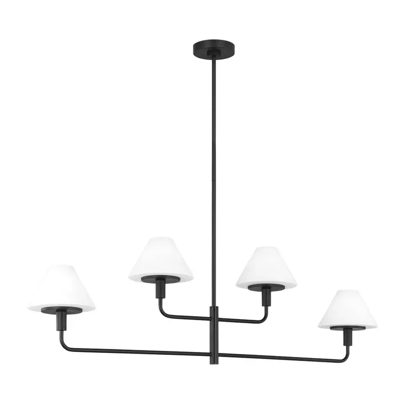 Mendota Four Light Chandelier Midnight Black