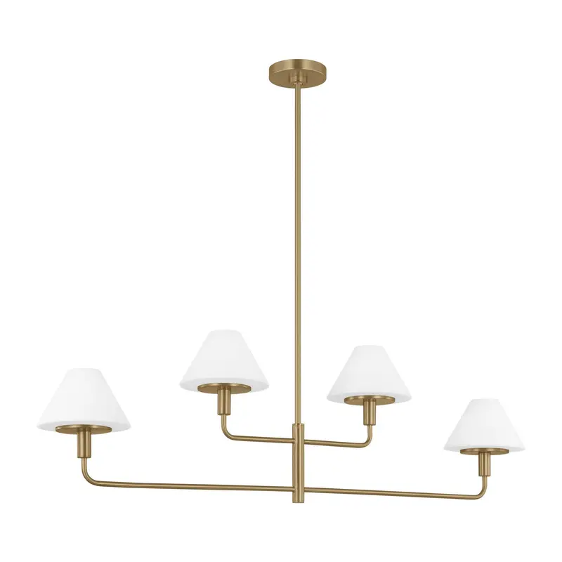 Mendota Four Light Chandelier Satin Brass