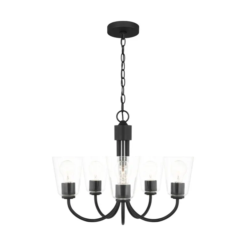 Miles Five Light Chandelier Midnight Black