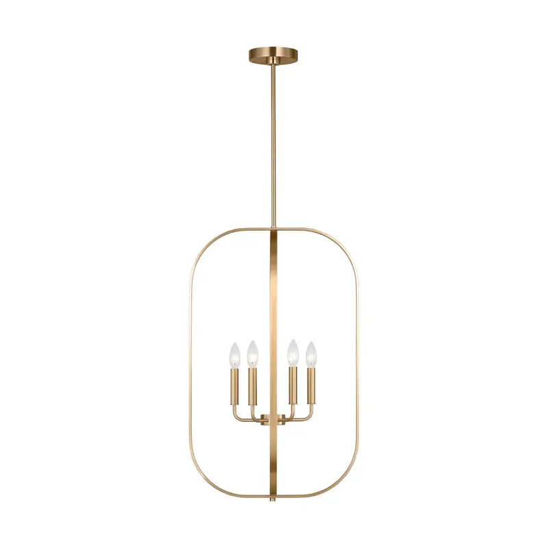 Loretto Six Light Chandelier Satin Brass