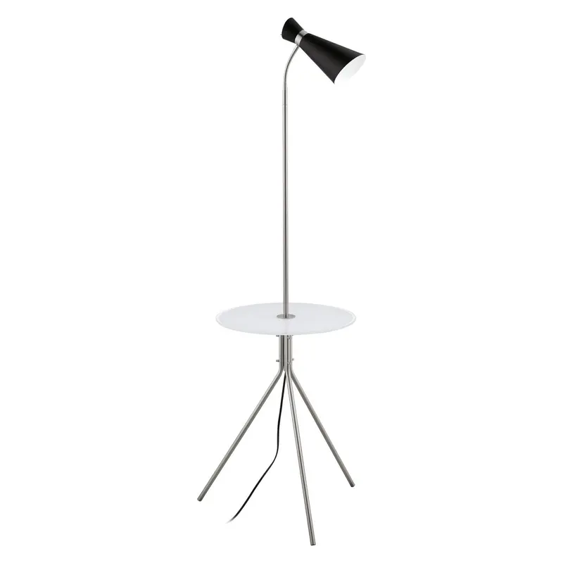 Policara One Light Floor Lamp Matte Nickel