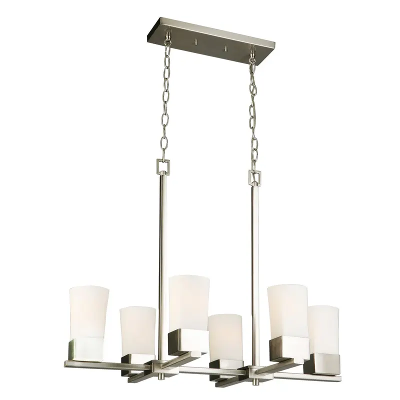 Ciara Springs Six Light Pendant Brushed Nickel