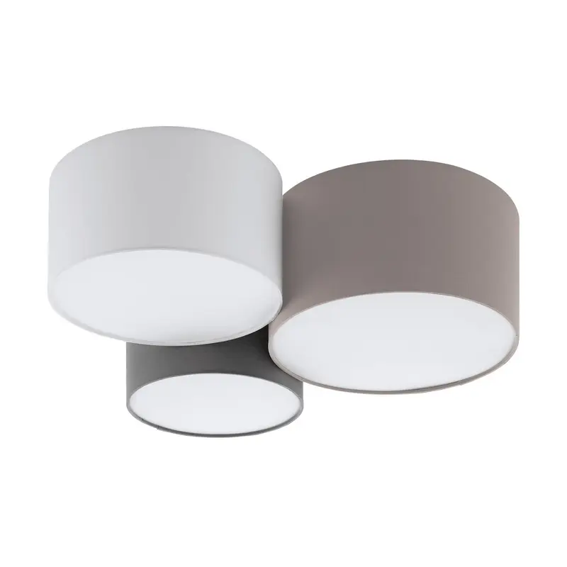 Pastore Three Light Ceiling Mount Taupe/White/Grey