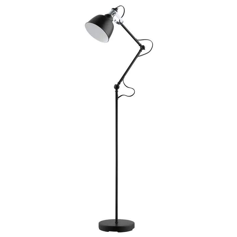 Thornford One Light Floor Lamp Matte Black & Chrome