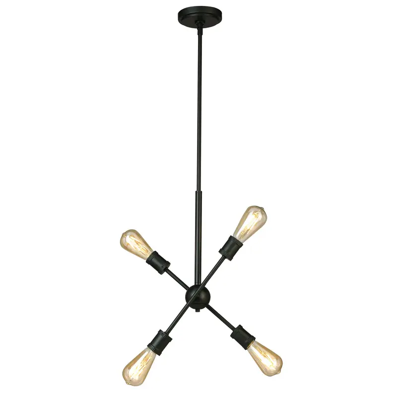 Etris Row Four Light Pendant Black