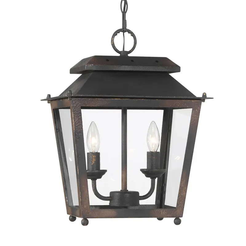 Abingdon Two Light Mini Pendant Antique Black Iron
