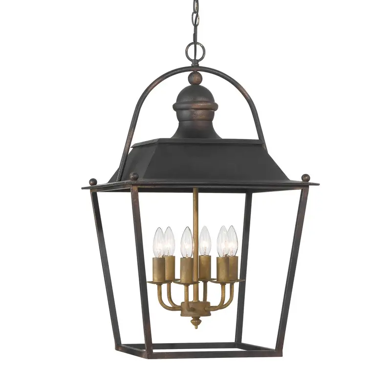 Christoff Six Light Pendant Antique Black Iron