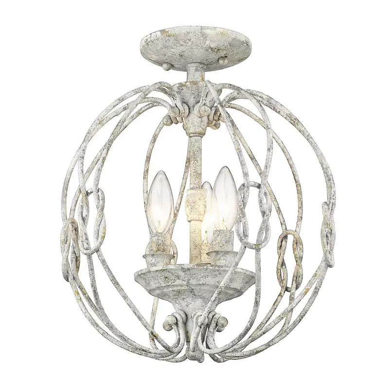 Antoinette Three Light Semi-Flush Mount Oyster